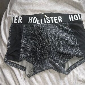 Hollister Black and Gray Athletic Shorts